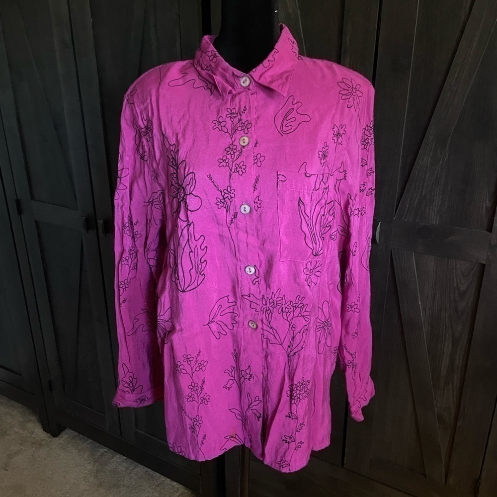 Alfred Dunner shirt button front blouse